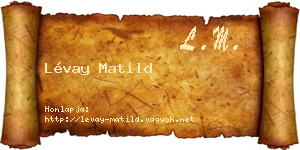 Lévay Matild névjegykártya